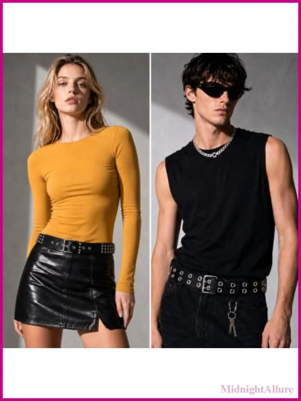 6 Pack Studded PU Leather Belts Bright Pyramid Punk Y2K Goth Cosplay